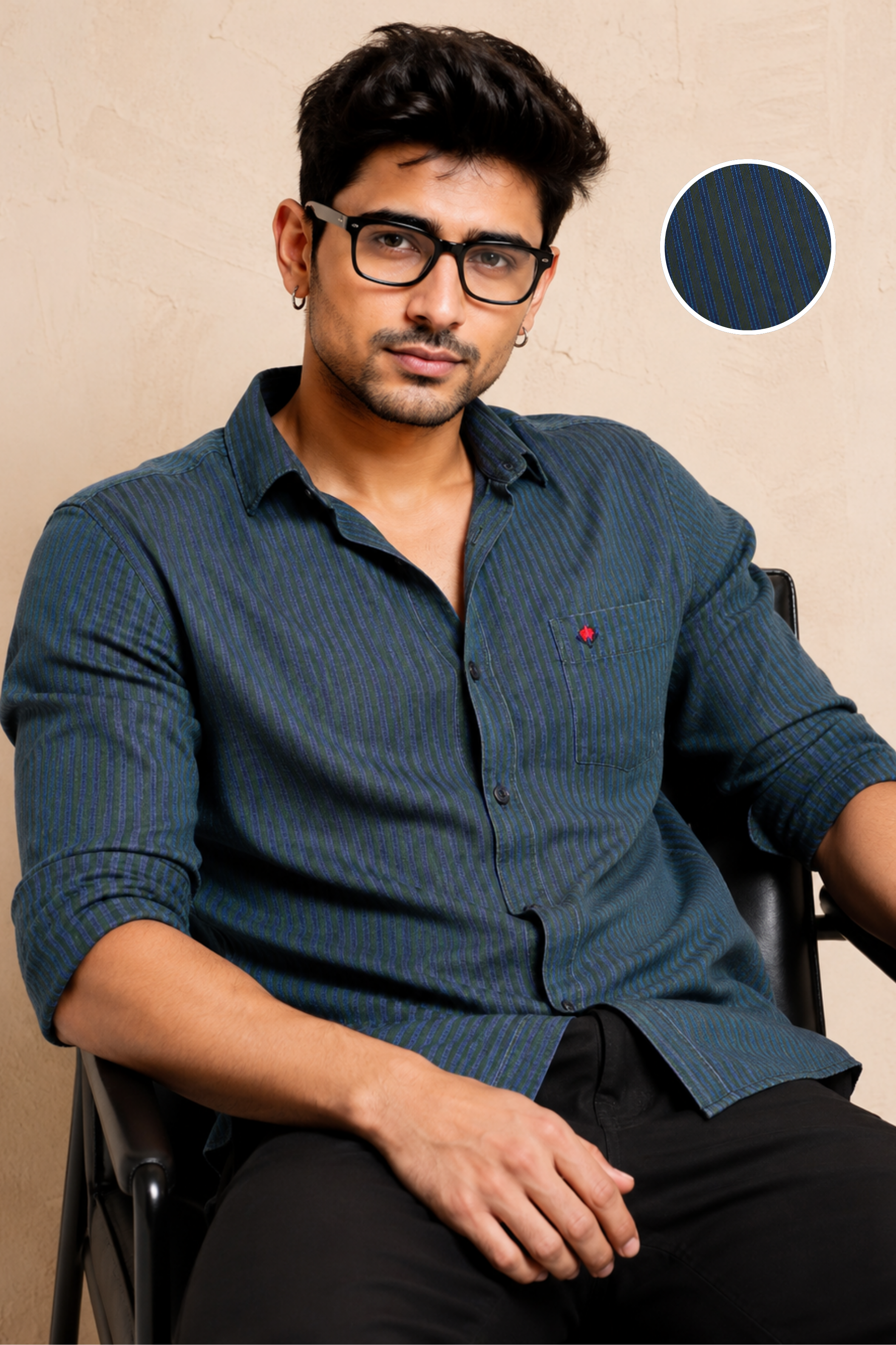 Midnight Pinstripe Cotton Shirt